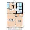 東北本線/郡山駅 徒歩32分 1階 築22年 2DKの間取り
