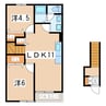 東北本線/郡山駅 徒歩33分 2階 築24年 2LDKの間取り