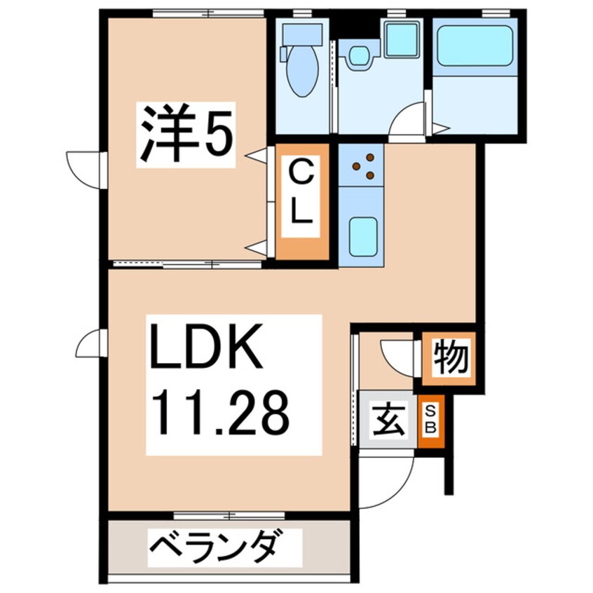 間取図 東北本線/郡山駅 バス12分夕陽ヶ丘下車:停歩3分 1階 築12年