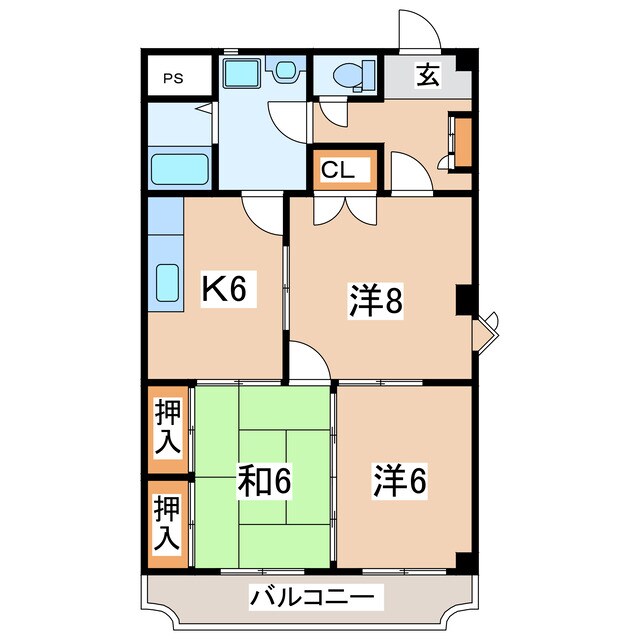 間取り図 東北本線/安積永盛駅 徒歩24分 2階 築35年