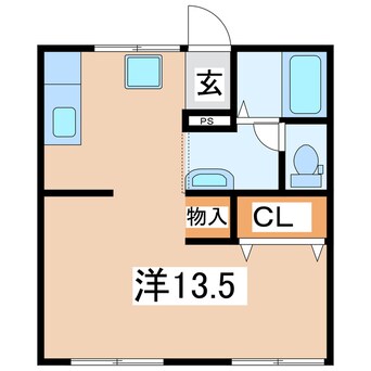 間取図 東北本線/安積永盛駅 徒歩29分 1階 築41年