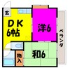 昭和コーポ下野本 2DKの間取り