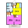 クレセールカトウ 2DKの間取り