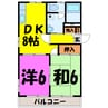グランデールカトウ　（材木町19-22） 2DKの間取り