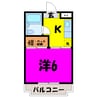 関根ハイツ 1Kの間取り
