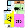 昭和コーポ若松町Ⅰ 2DKの間取り