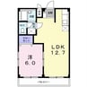グリーンヒルズＢ 1LDKの間取り