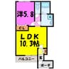 パークサイドⅡ 1LDKの間取り