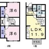 リバーサイド 2LDKの間取り