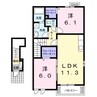 ヴェルデメゾンⅡ 2LDKの間取り