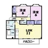 リバーサイド山崎 2LDKの間取り