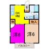 ドミール高坂　（元宿2丁目14-10） 2DKの間取り
