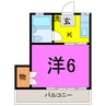 アドリアーナ東松山（東松山市六軒町） 1Kの間取り