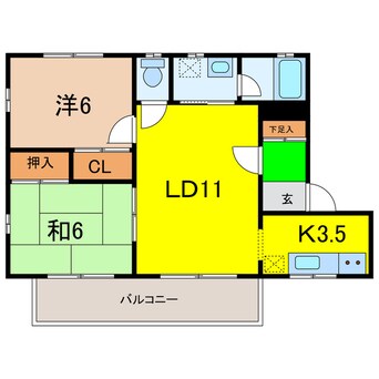 間取図 キャトルレーブ岡村  (比企郡嵐山町大字菅谷)