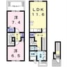カルム　B 2LDKの間取り