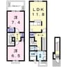 カルム　B 2LDKの間取り