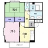 プランタン長谷部　Ａ 2DKの間取り