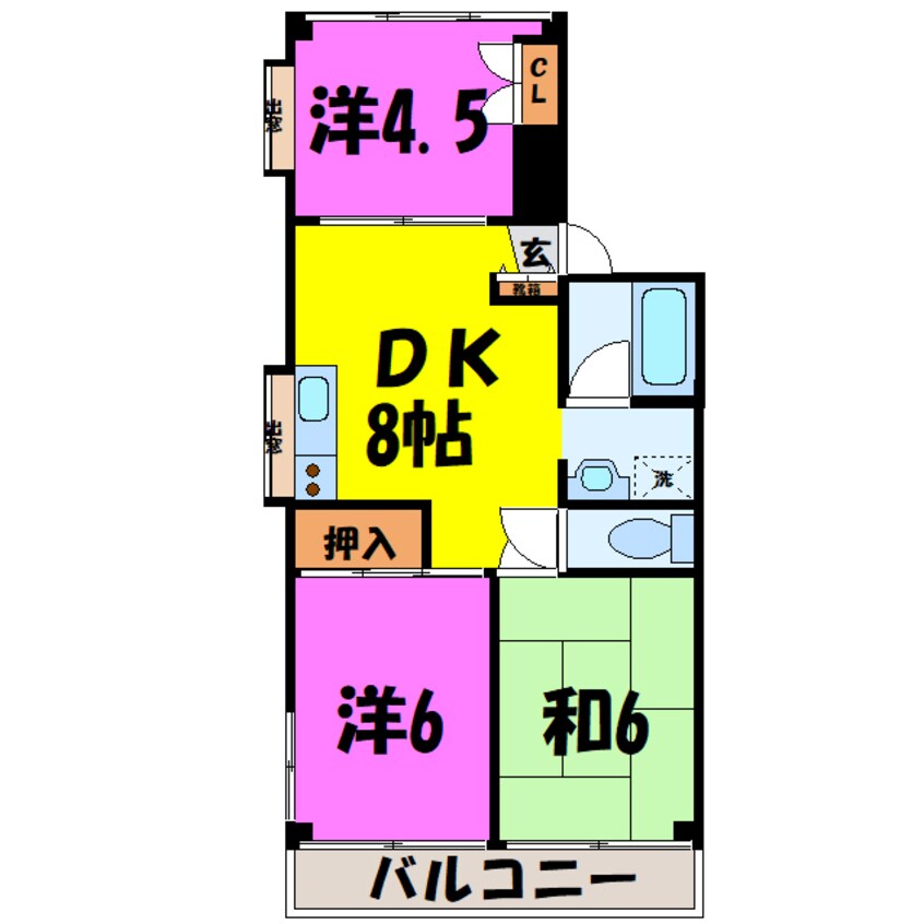 間取図 ハイライズマンション　（本町2丁目8-19）