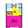 花泉ハナハイツ 1Kの間取り