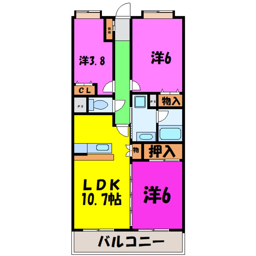 間取図 ビレッジハウス東松山タワー　2号棟