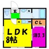 エクロール 1LDKの間取り