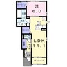 リメインα 1LDKの間取り