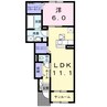 リメインα 1LDKの間取り