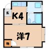 成澤コーポ（熊谷市宮前町） 1Kの間取り