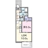 クアドリフォリオ 1LDKの間取り