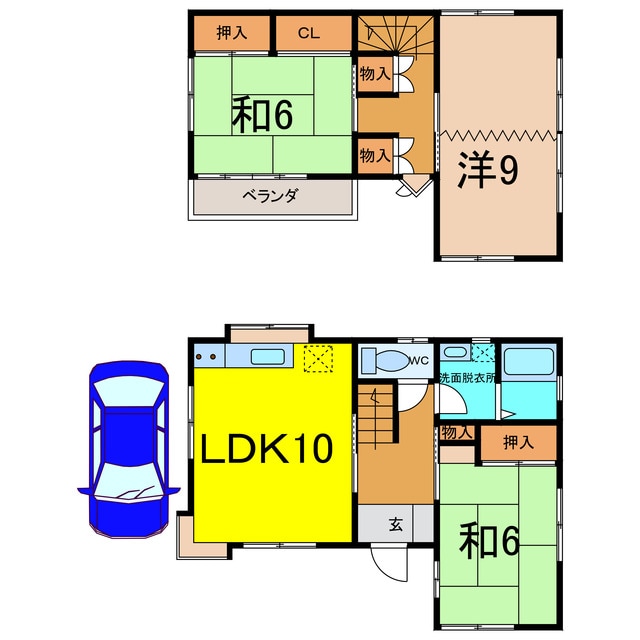 間取り図 メープル４（吉見町和名46-36）