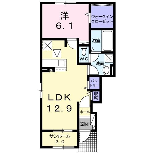 間取り図 エスポワールB (東松山市西本宿)