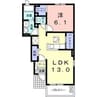 モンシェールユー 1LDKの間取り