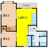 サンライフ杉原多賀城A棟 2LDKの間取り