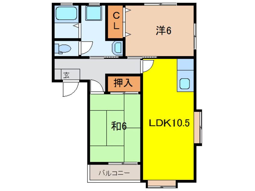 間取図 ヴィレッジ・みつ葉A