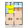 スイートプラザ 2DKの間取り