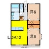 コーポプロスパ 2LDKの間取り