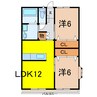 コーポプロスパ 2LDKの間取り
