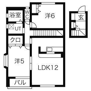 間取り図 ウエストパル城南Ｂ