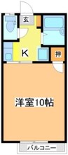 ひらふじハイツ 1Kの間取り