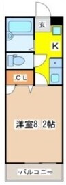 フレグランス高屋Ｃ 1Kの間取り