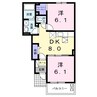 バービー・カール　Ｃ棟 2DKの間取り