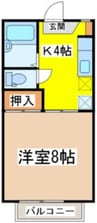 エストゥディオキネハラ 1Kの間取り