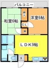 カーサフェリーチェ入野 2DKの間取り
