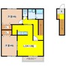 エル・プレール西高屋 2LDKの間取り
