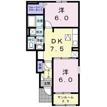 間取図 呉線/竹原駅 バス16分新庄下車:停歩1分 1階 築6年