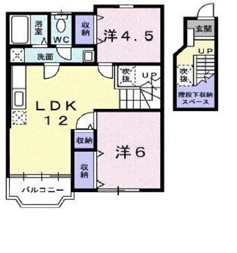 間取図 呉線/竹原駅 バス16分荘野小学校下車:停歩3分 2階 築21年