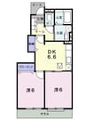 呉線/竹原駅 バス:11分:停歩4分 1階 築20年 2DKの間取り