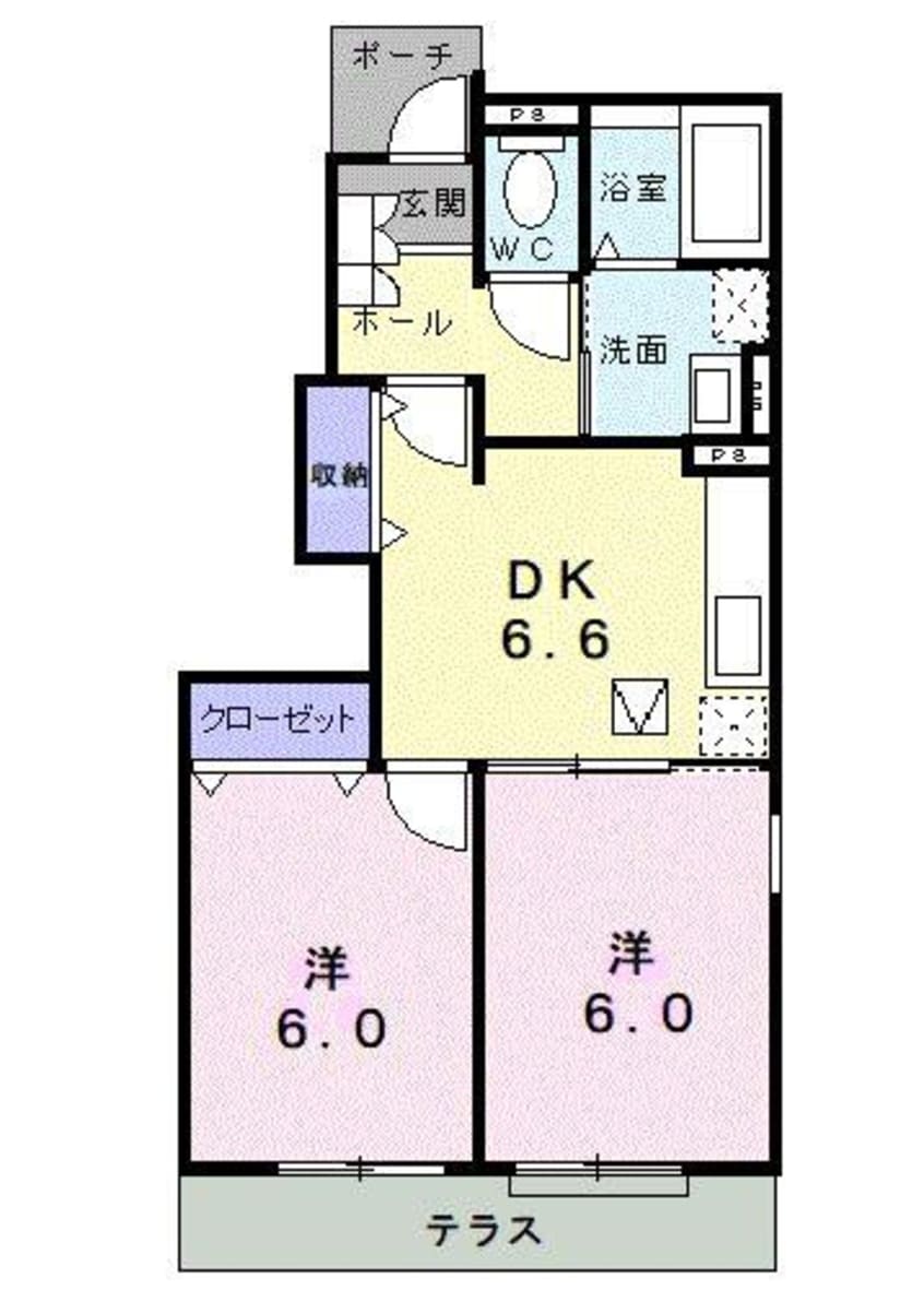 間取図 呉線/竹原駅 バス11分水の口下車:停歩4分 1階 築20年