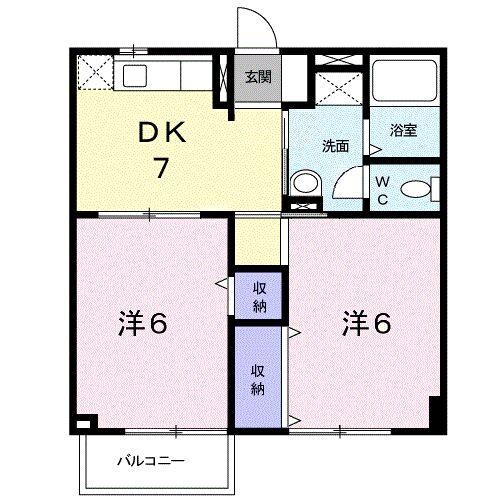 間取り図 呉線/竹原駅 バス7分竹原西町下車:停歩8分 2階 築26年