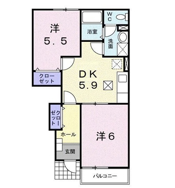 間取図 呉線/竹原駅 徒歩21分 1階 築21年